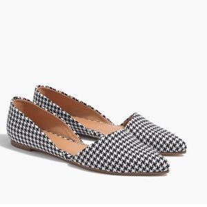 J.Crew Factory Zoe Classic Black and White Houndstooth d'Orsay Flats - Size 8.5